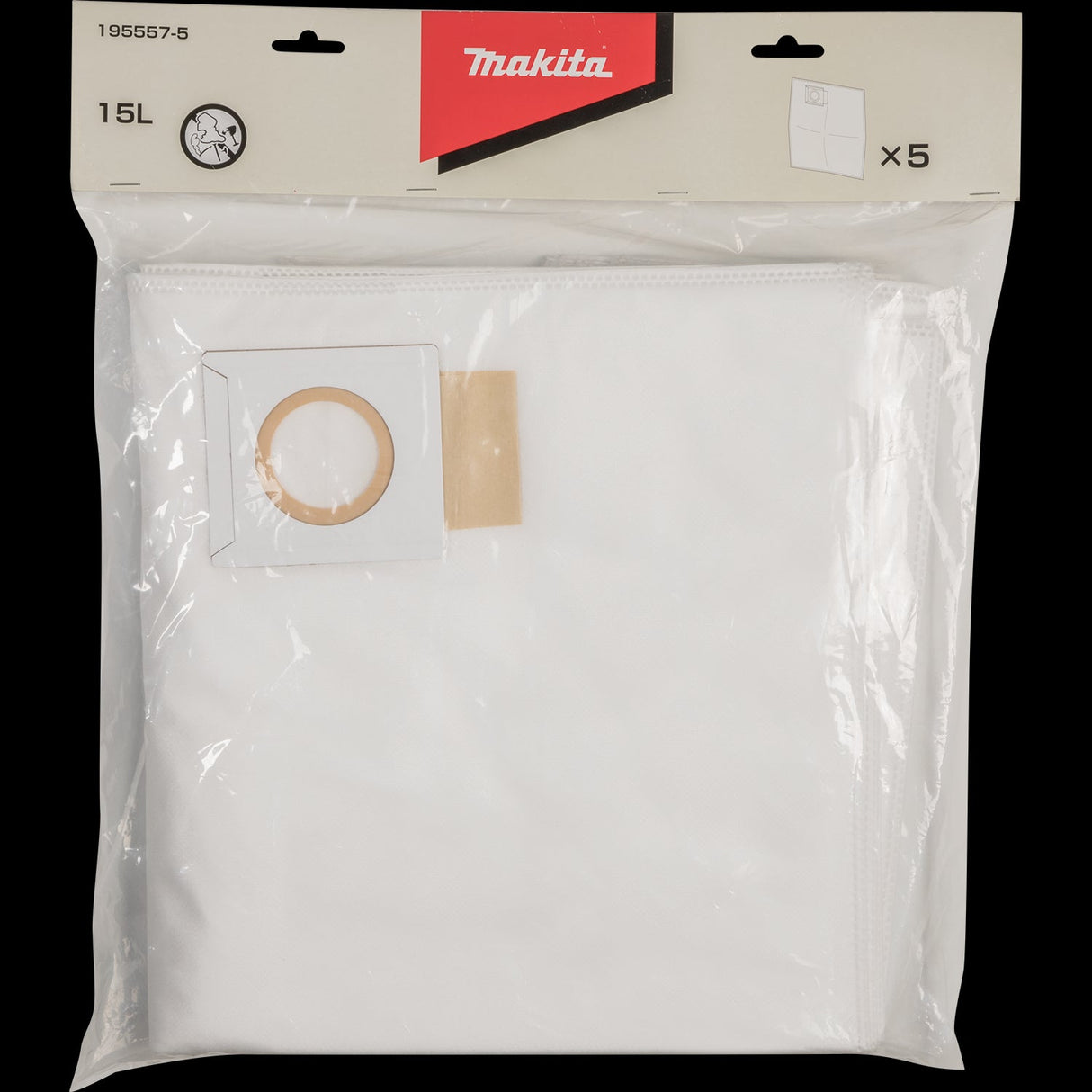 Makita 195557-5 Filter Dust Bag for 4 Gallon Canister Vacuum/Extractors (5 pcs)