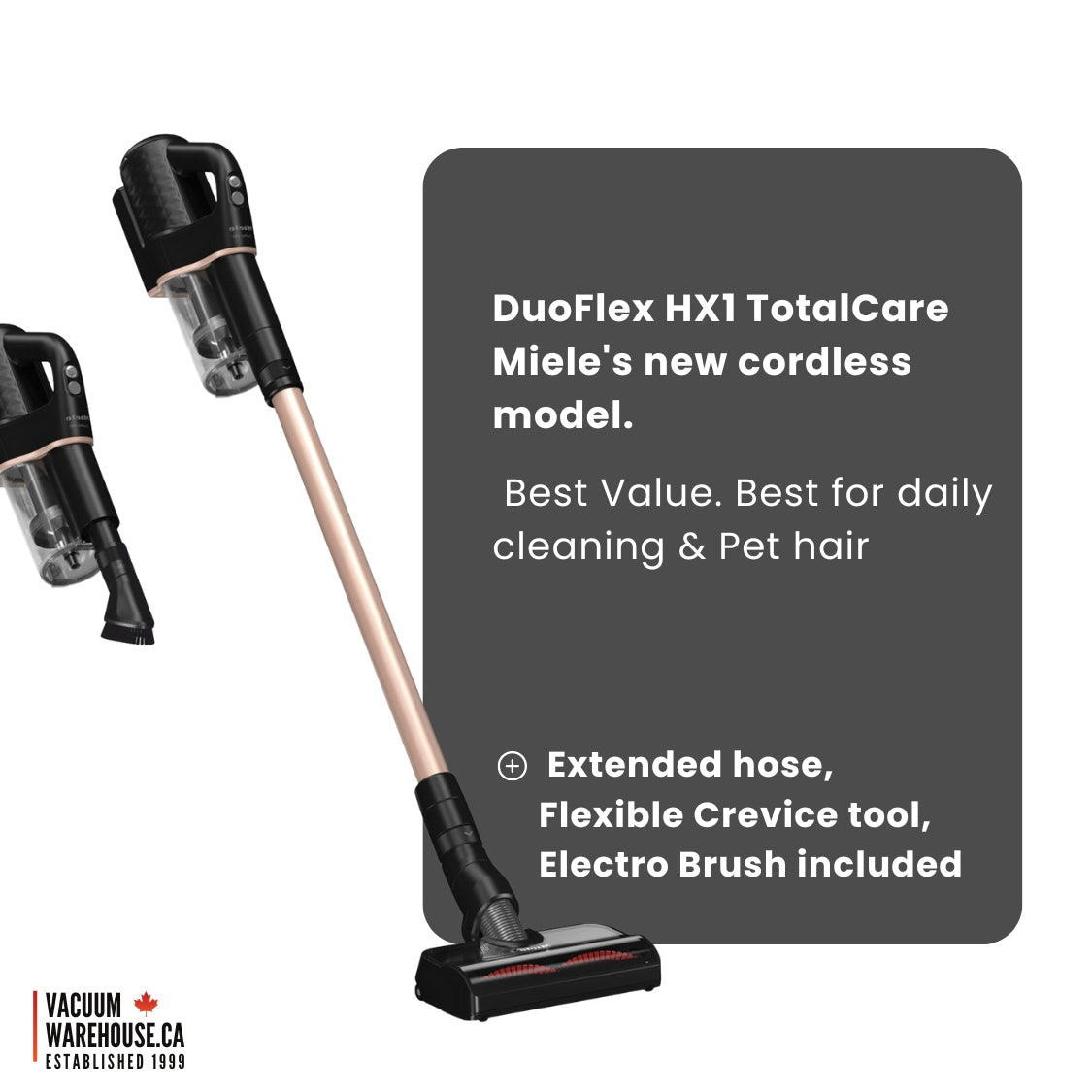Miele Duoflex HX1 Total Care Cordless Stick Vacuum Cleaner - Osbidian Black