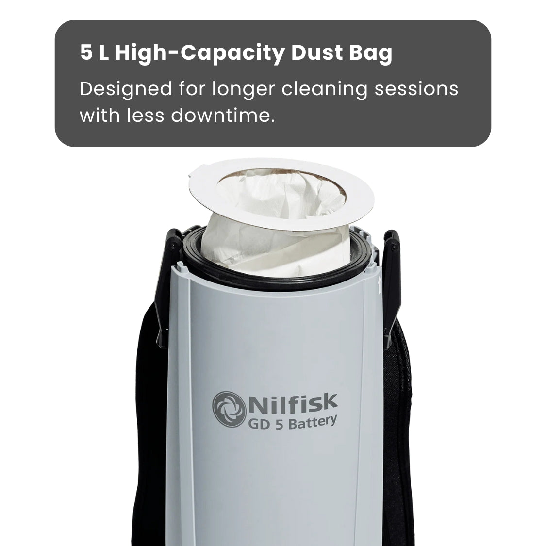 Nilfisk GD5 Battery HEPA Backpack Vacuum Cleaner