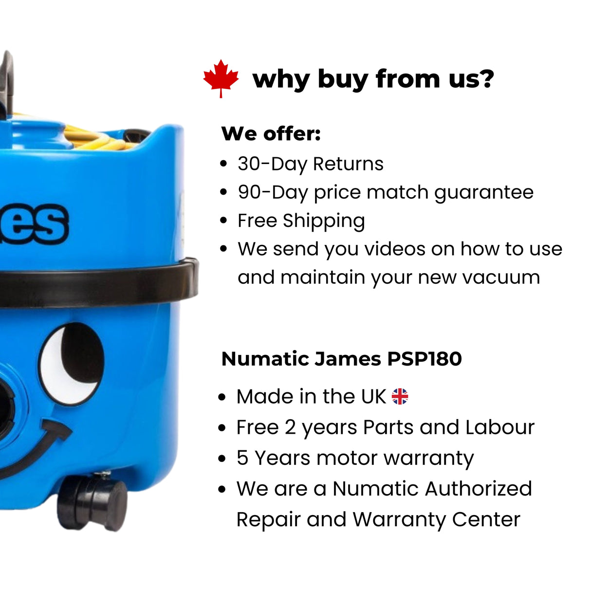 Numatic James PSP180 Commercial Vacuum Cleaner