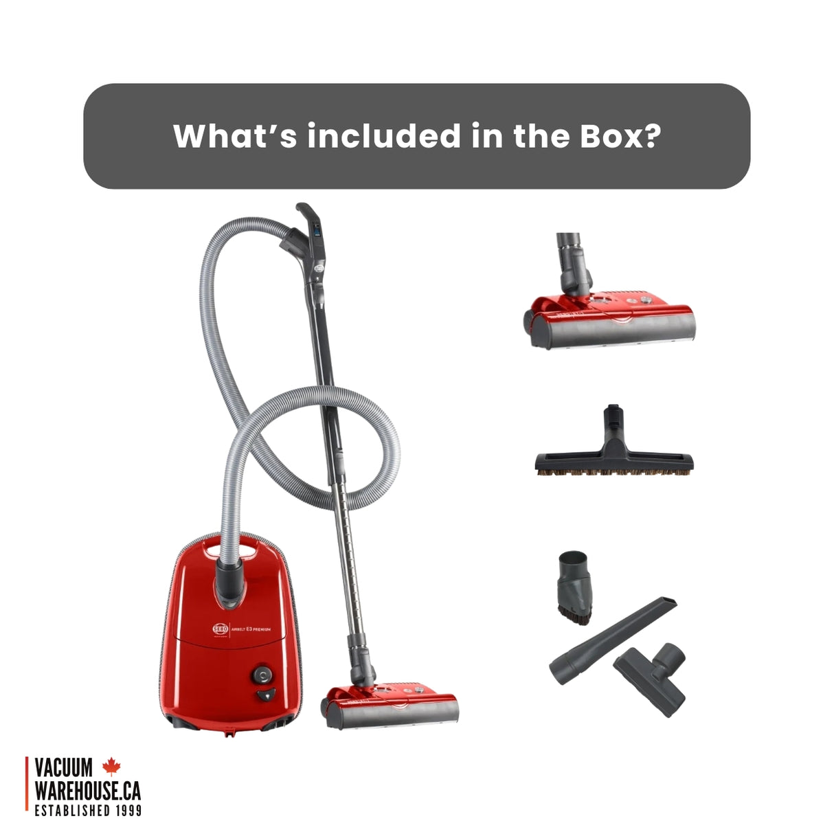 Sebo Airbelt E3 Premium Canister Vacuum - Red