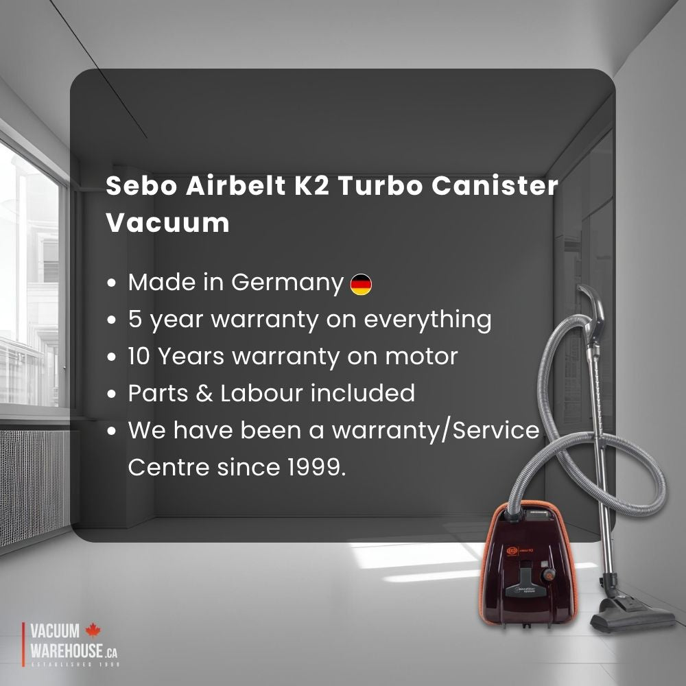 Sebo Airbelt K2 Turbo Canister Vacuum Cleaner - Volcano Red