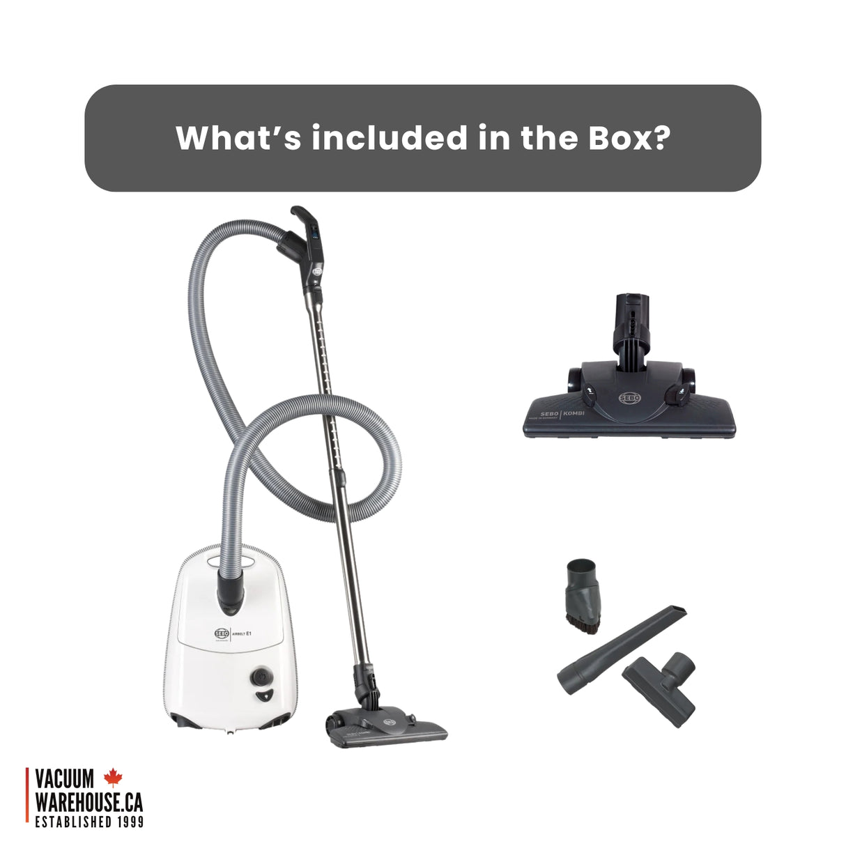 Sebo Airbelt E1 Kombi Canister Vacuum Cleaner - White