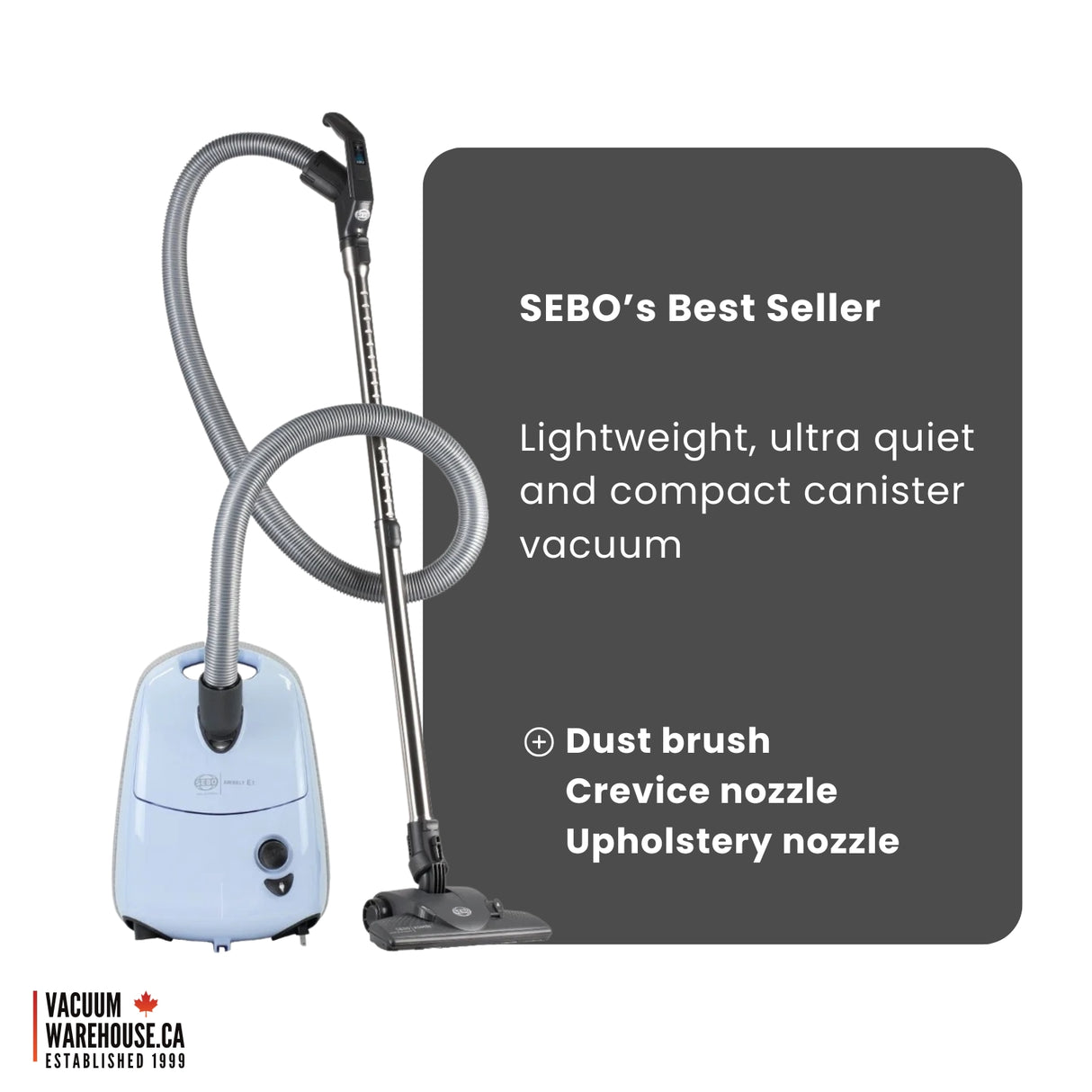 Sebo Airbelt E1 Kombi Canister Vacuum Cleaner - Pastel Blue