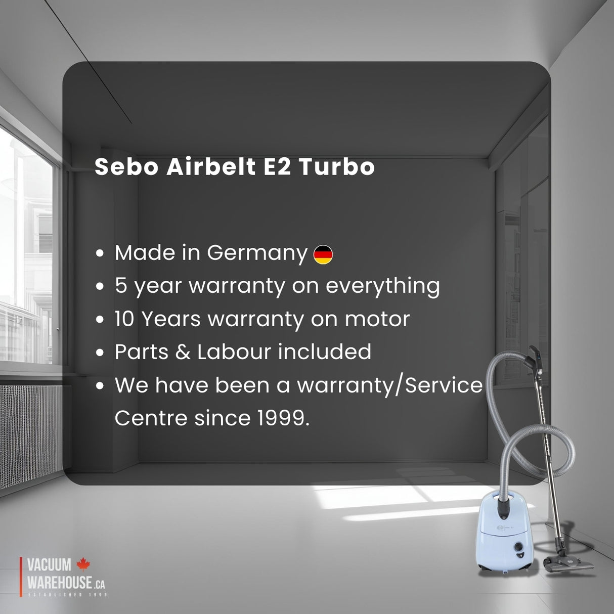 Sebo Airbelt E2 Turbo Canister Vacuum Cleaner