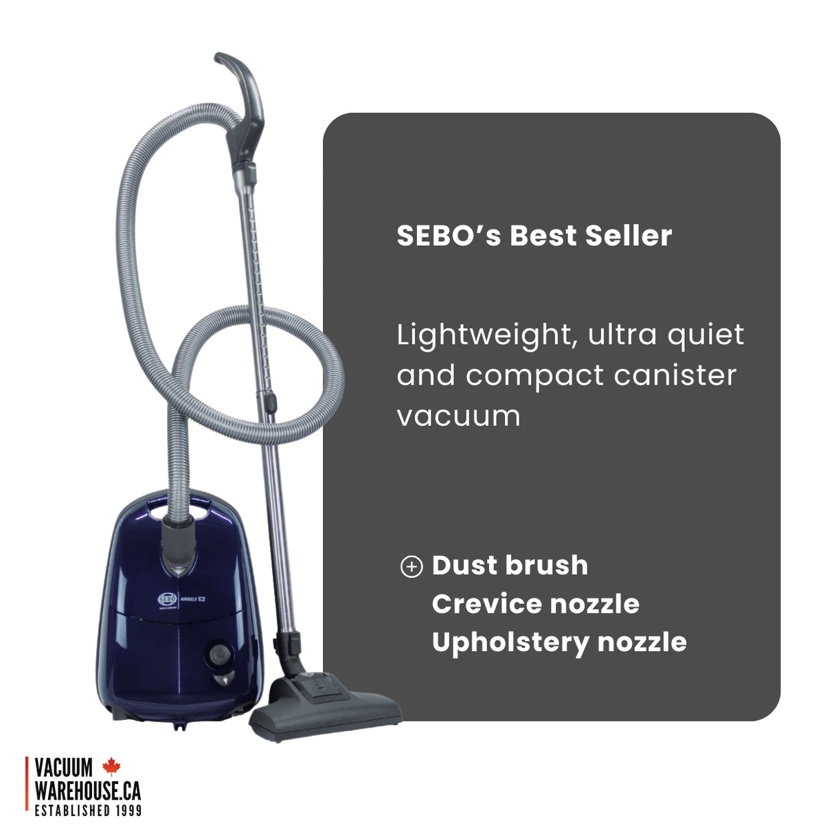 Sebo Airbelt E2 Turbo Canister Vacuum Cleaner - Dark Blue