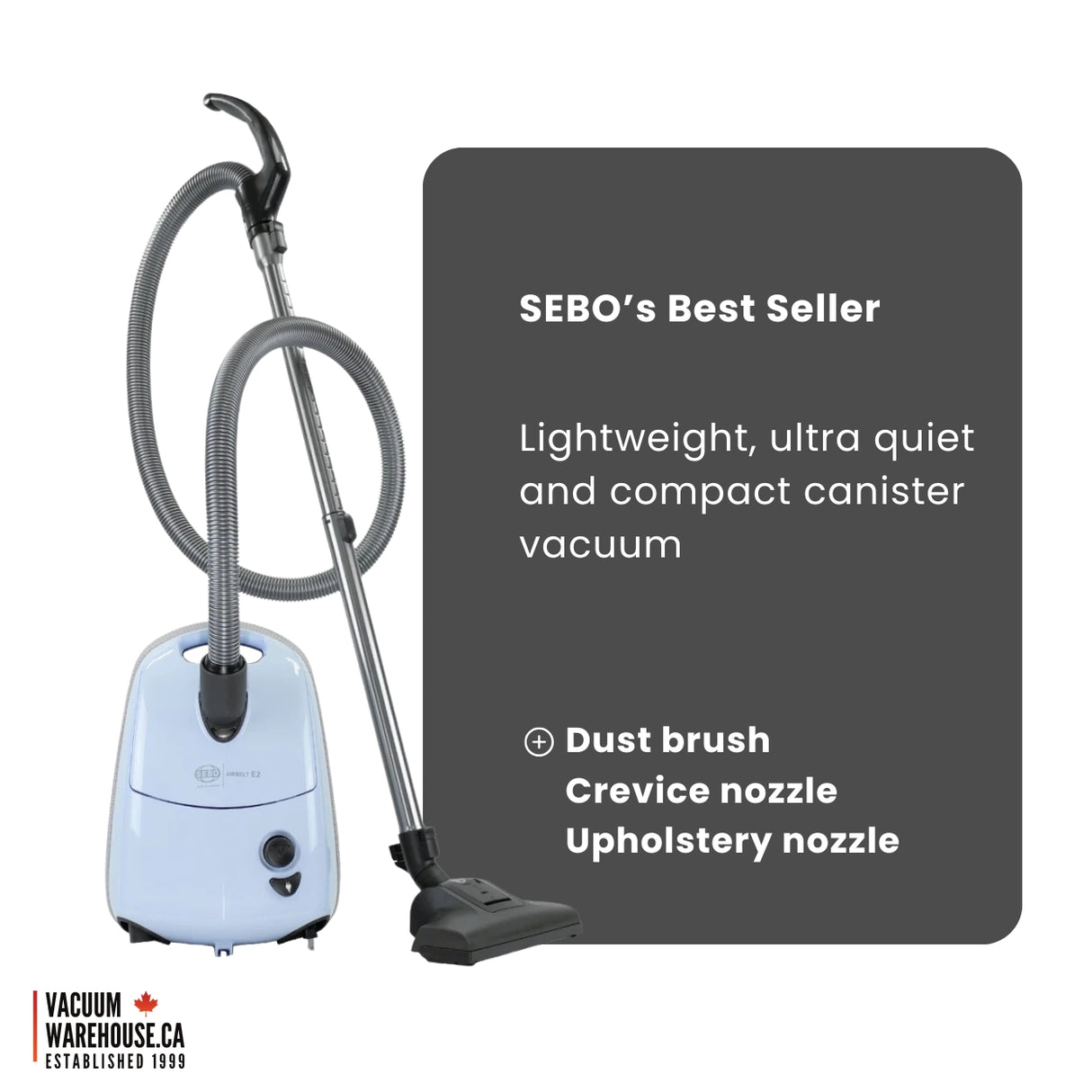 Sebo Airbelt E2 Turbo Canister Vacuum Cleaner - Pastel Blue