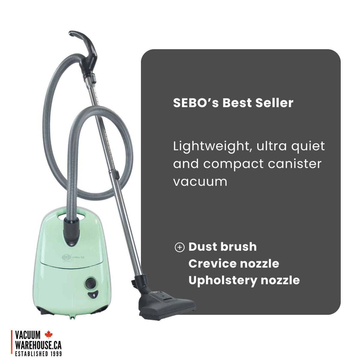 Sebo Airbelt E2 Turbo Canister Vacuum Cleaner - Pastel Mint