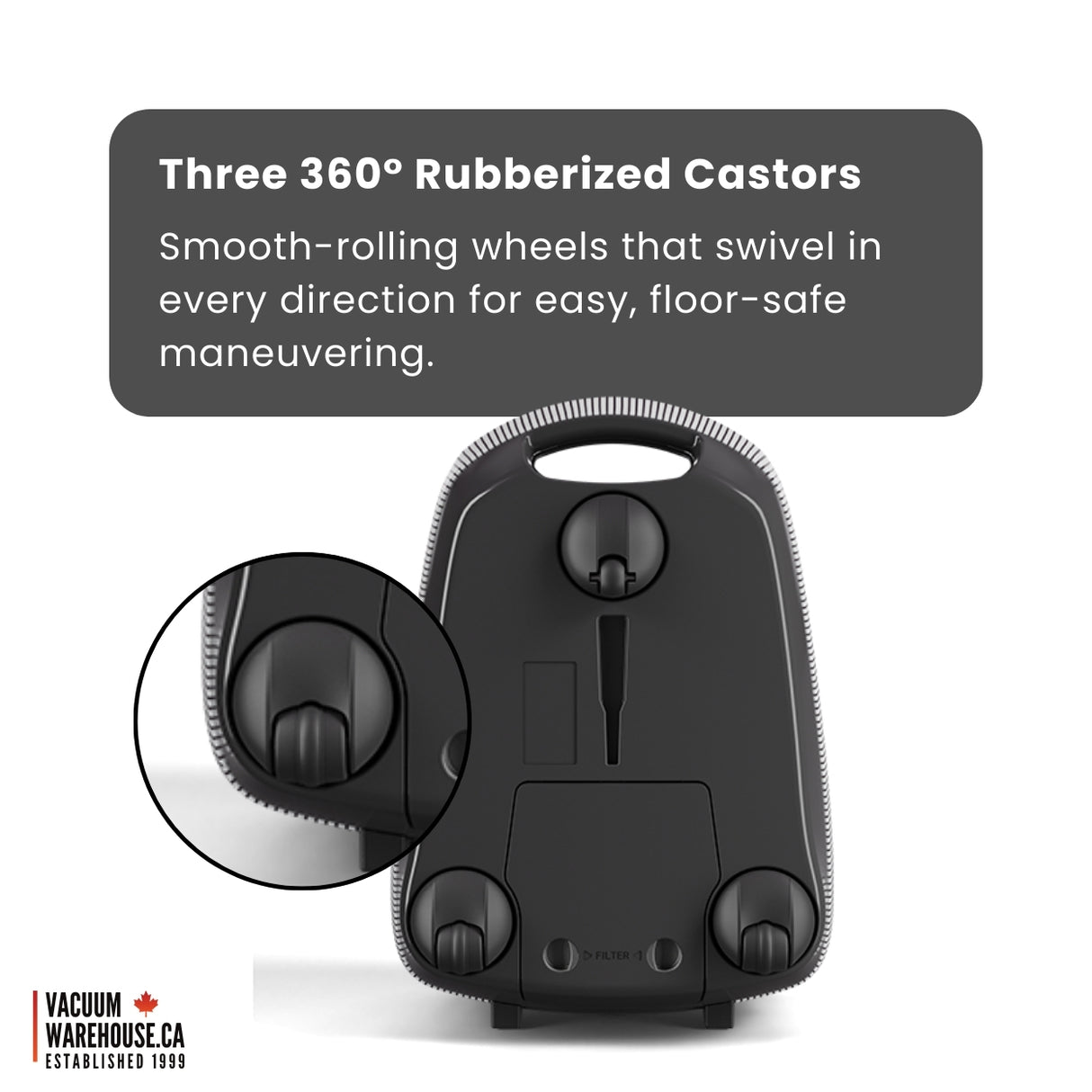 Sebo Airbelt E3 Premium Canister Vacuum Cleaner - Graphite - VacuumWhouse - 91648FC