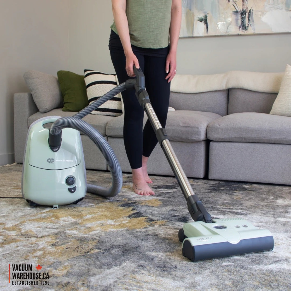 Sebo Airbelt E3 Premium Canister Vacuum Cleaner - Pastel Blue - VacuumWhouse - 91652FC