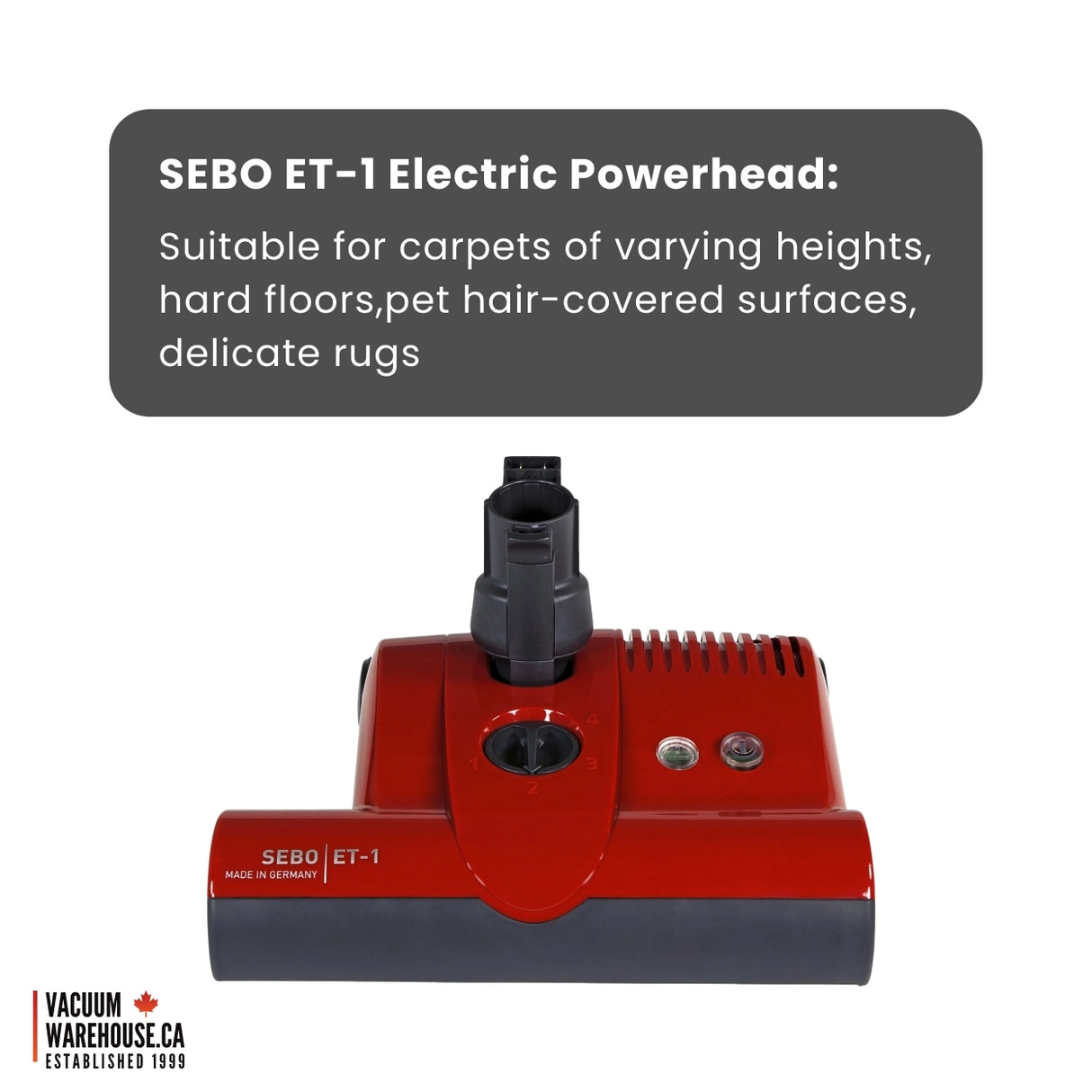 Sebo Airbelt E3 Premium Canister Vacuum Cleaner - Red - VacuumWhouse - 91642FC