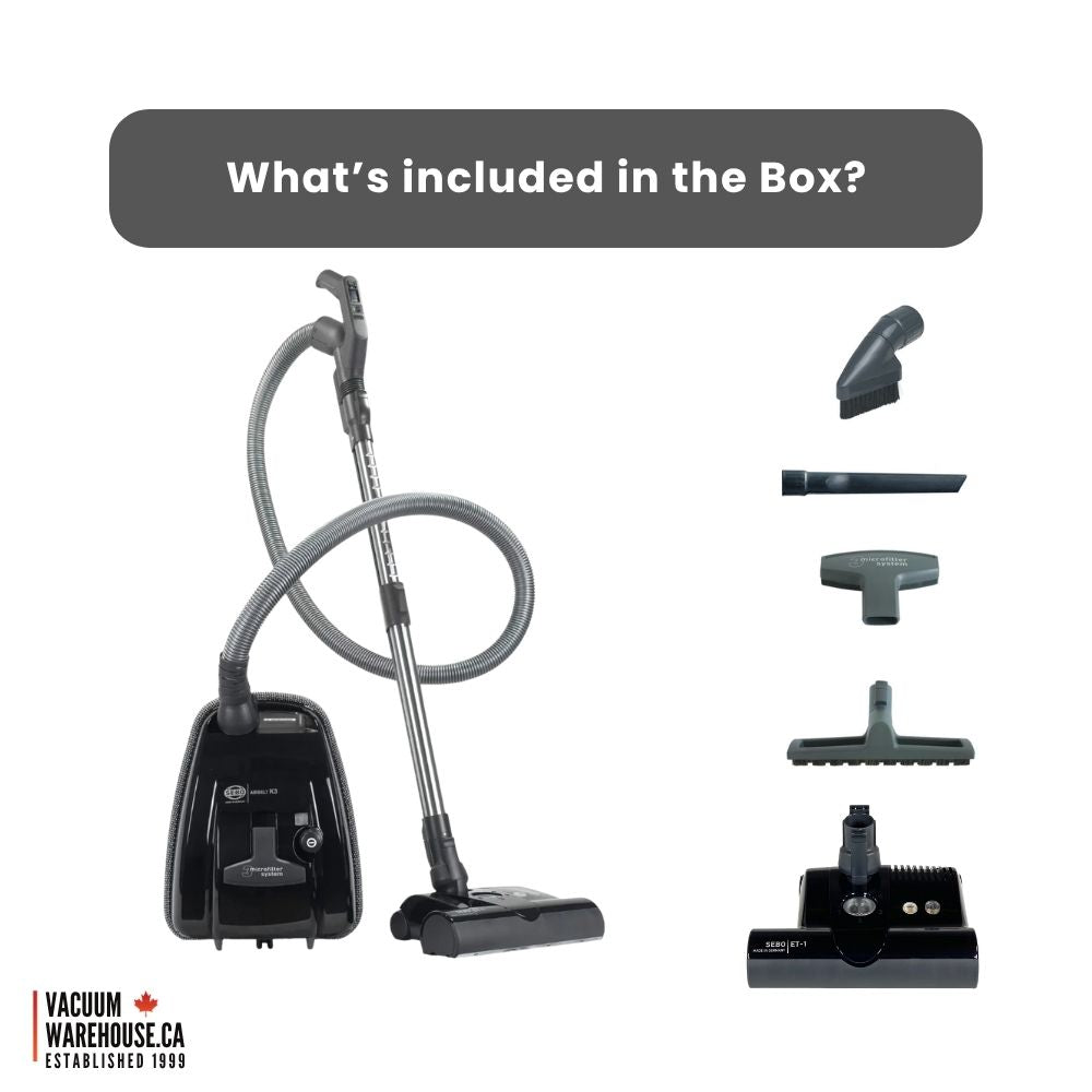 Sebo Airbelt K3 Premium Canister Vacuum Cleaner - Onyx Black