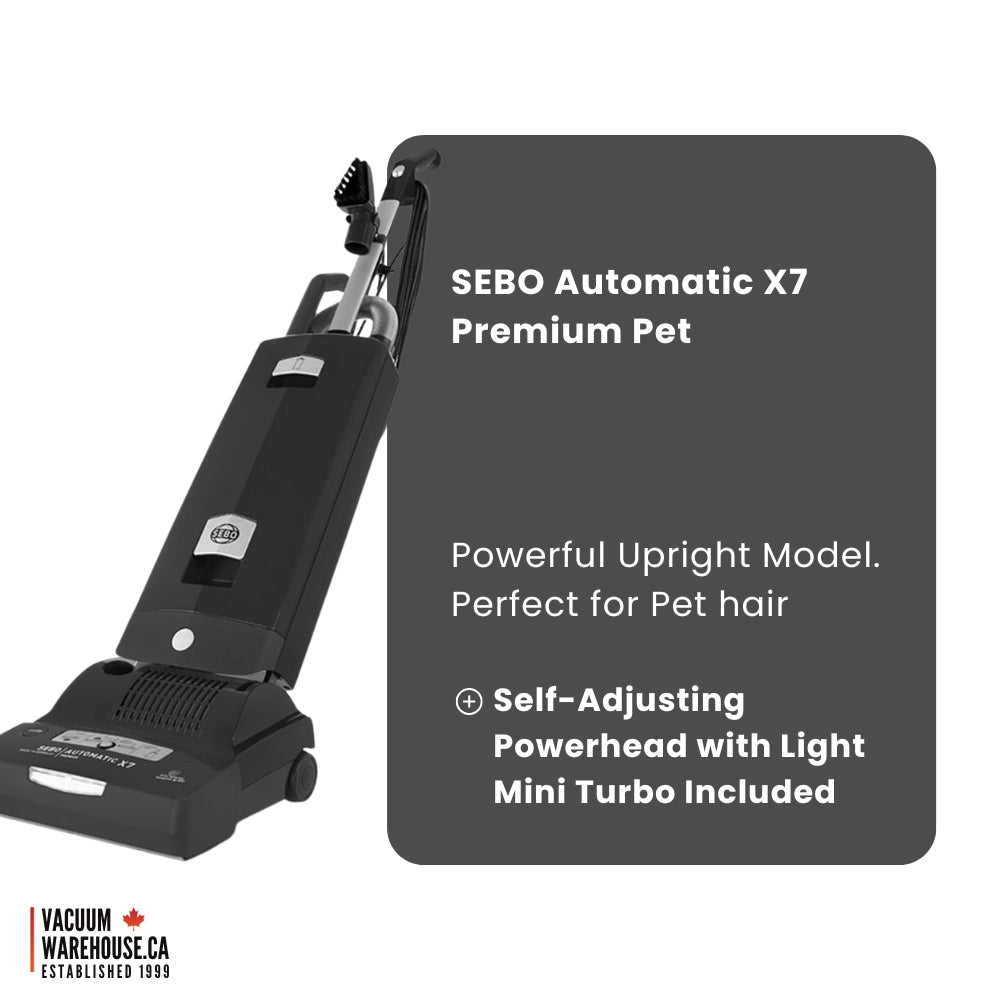 Sebo Automatic X7 Premium Pet Upright Vacuum Cleaner - Black