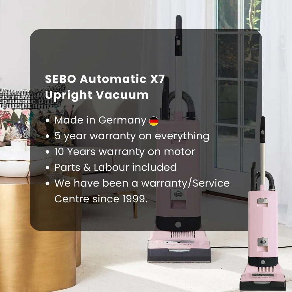 Sebo Automatic X7 upright vacuum cleaner - Pastel Pink