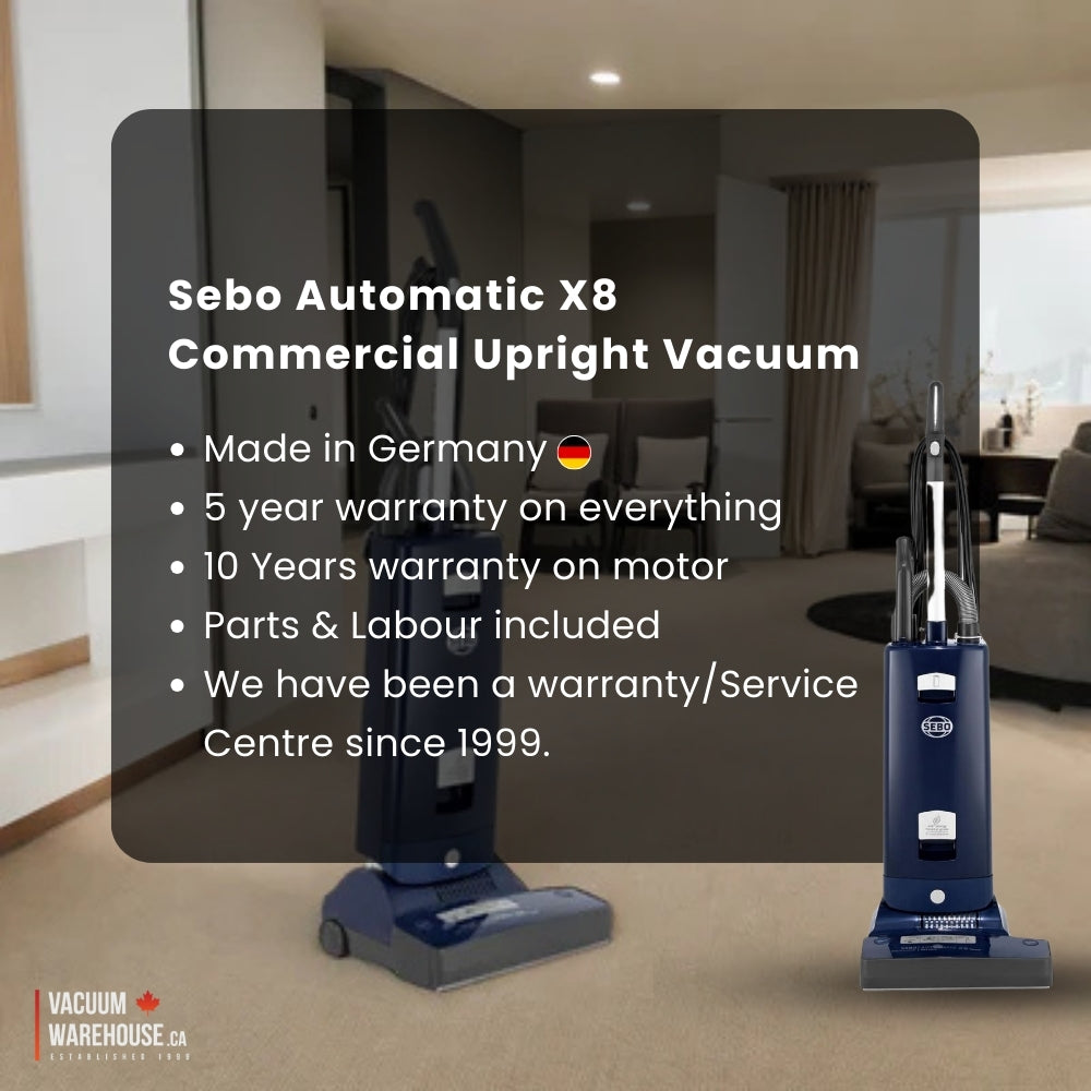 Sebo Automatic X8 Commercial Upright Vacuum Cleaner - Dark Blue