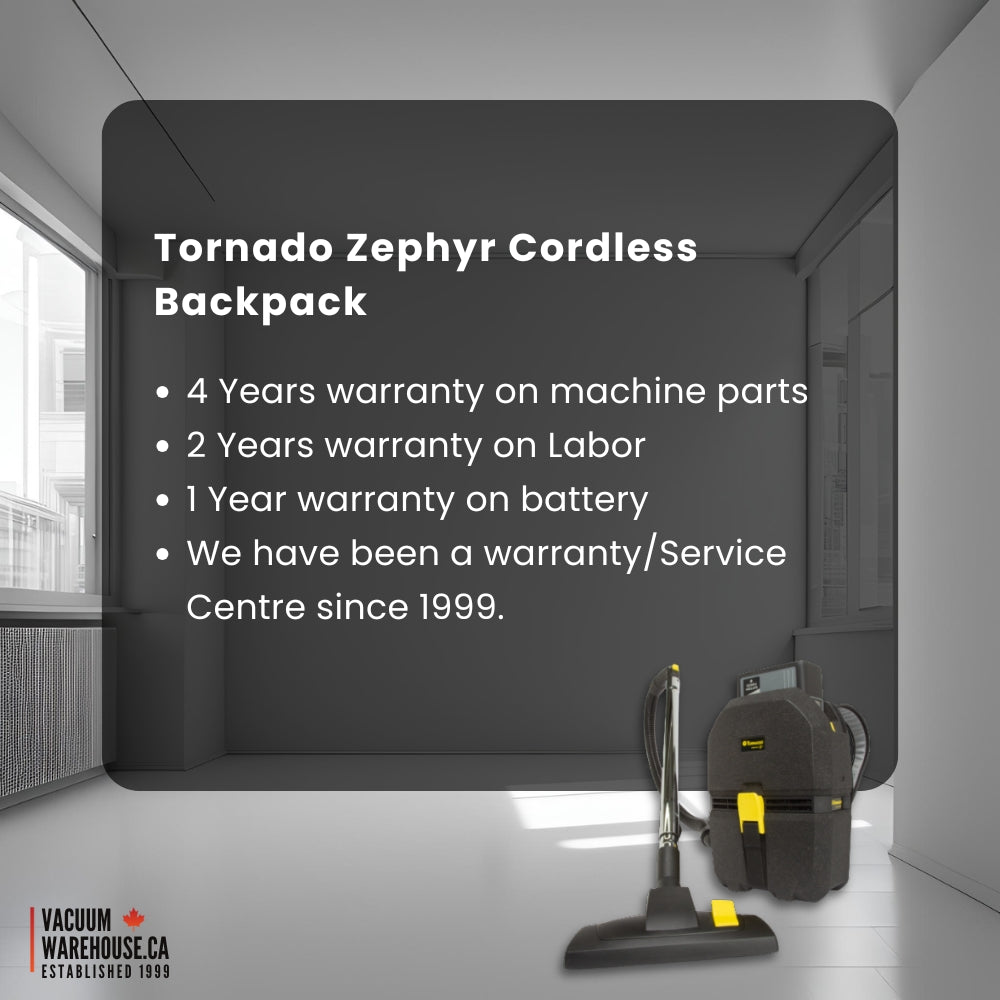 Tornado Zephyr Cordless Backpack with Battery and Charger
