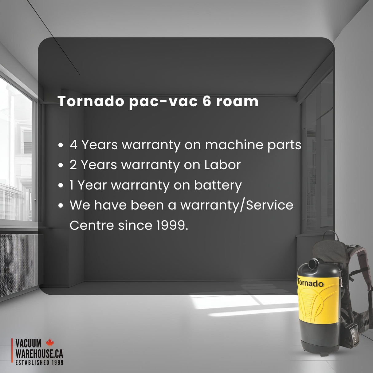Tornado pac-vac 6 roam Back Pack with Battery & Charger