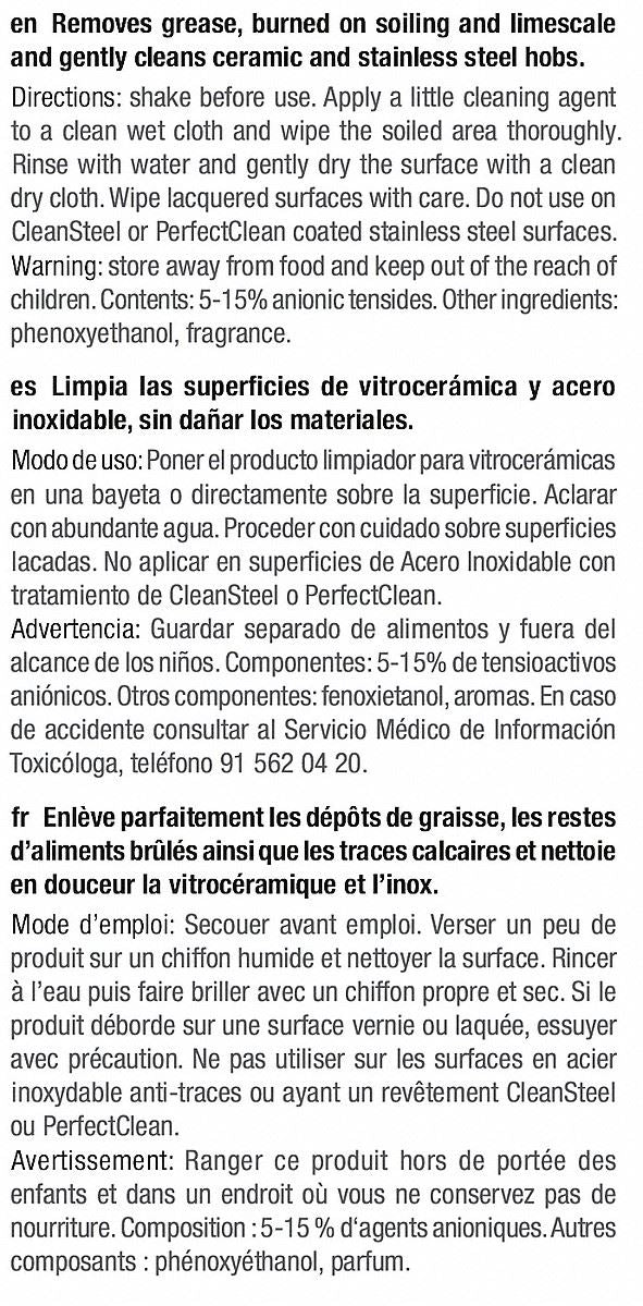 Miele Ceramic Glass Stainless Steel Cleaner 250 ML