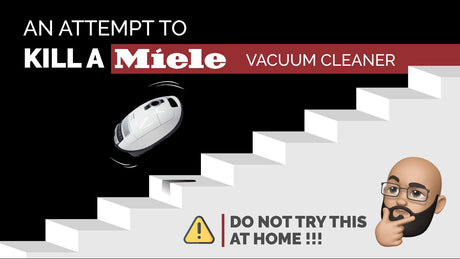 Miele Complete C3 canister vacuum surviving a 7-ton truck durability test at Vacuum Warehouse