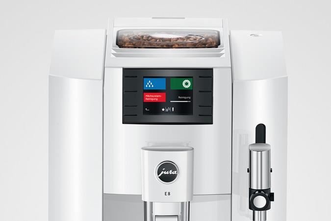 New Jura E8 Super Automatic Coffee Machine - Piano White