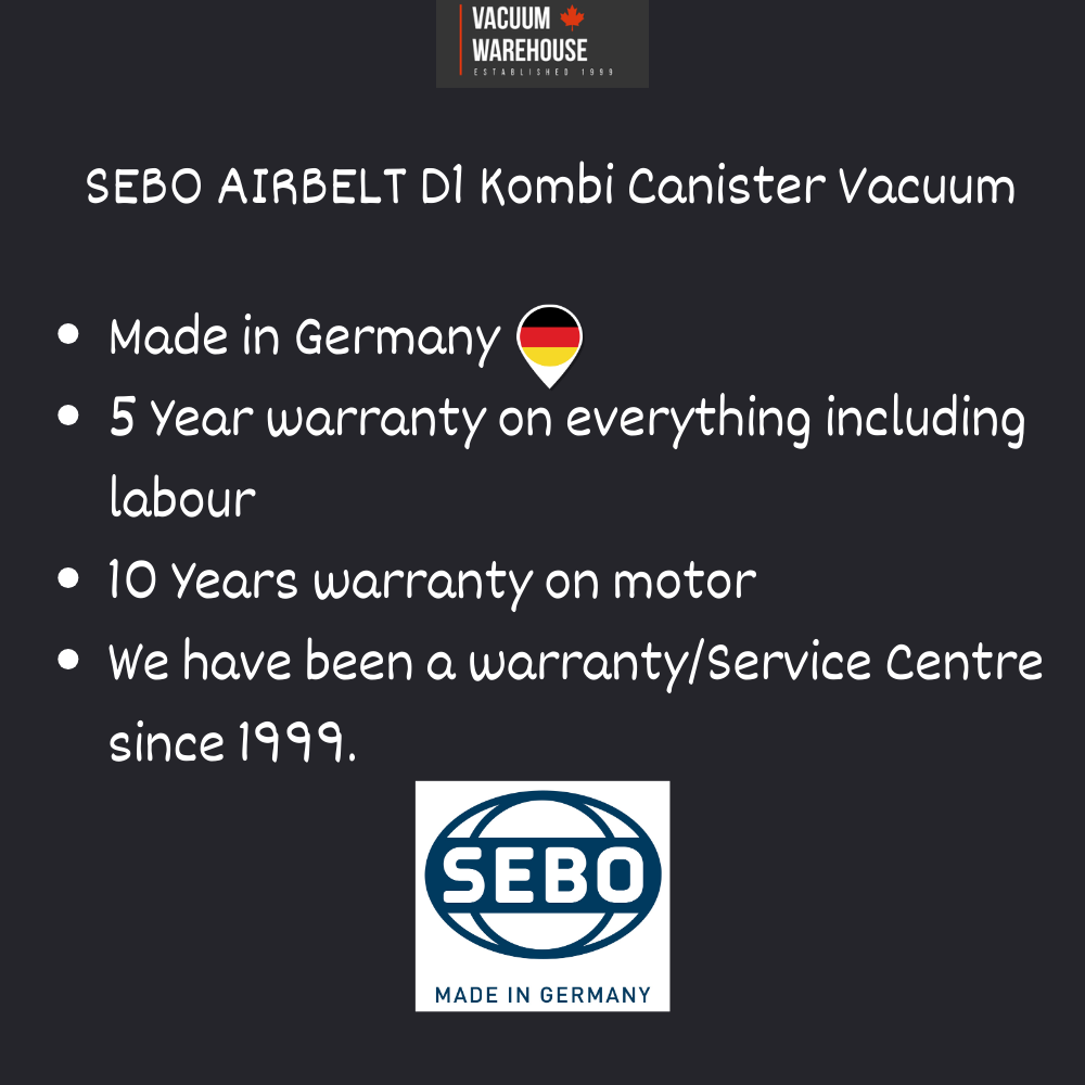 SEBO AIRBELT D1 Canister Vacuum