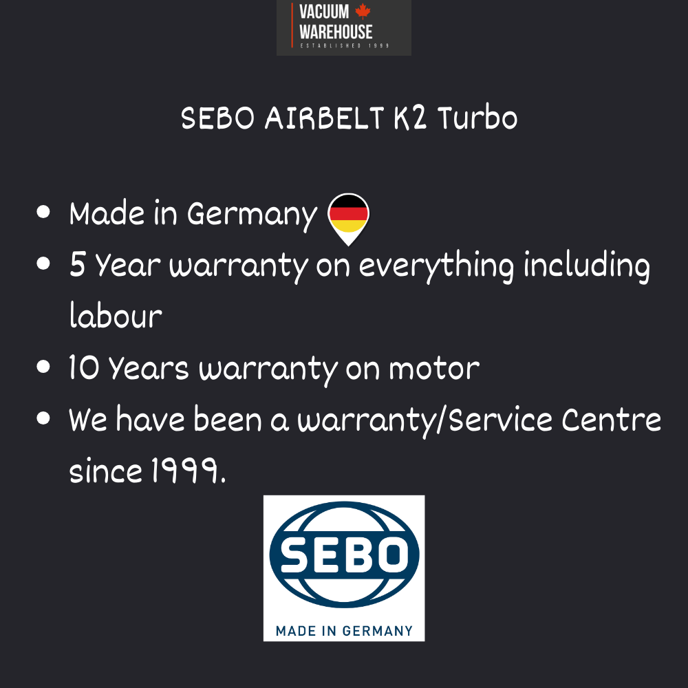 Sebo Airbelt K2 Turbo Canister Vacuum Onyx Black