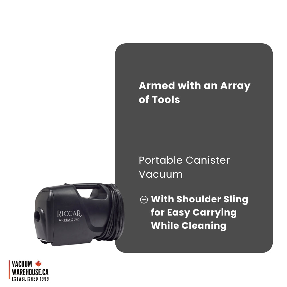 SupraQuik Portable Canister Vacuum with Shoulder Strap