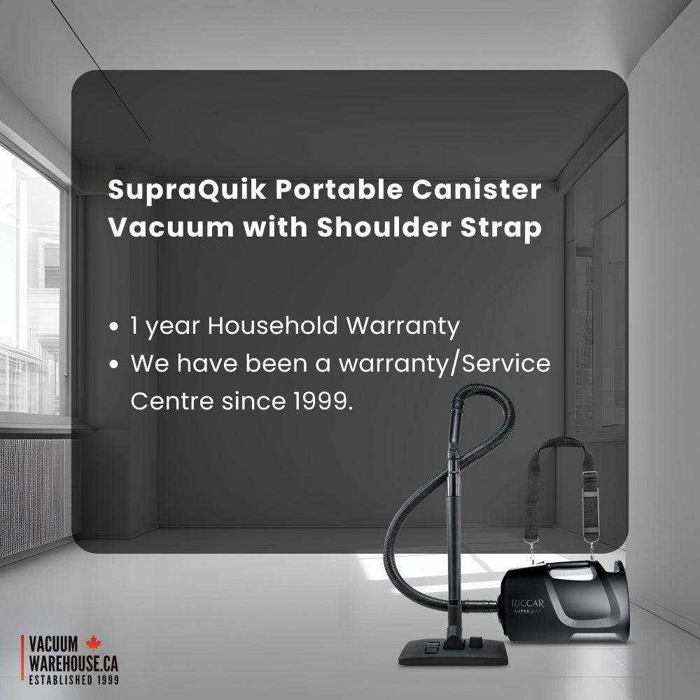 SupraQuik Portable Canister Vacuum with Shoulder Strap
