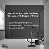 SupraQuik Portable Canister Vacuum with Shoulder Strap