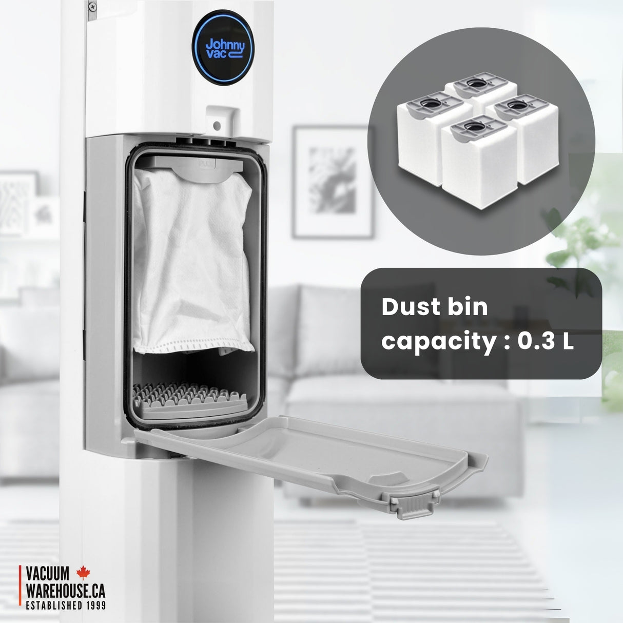 Cordless Stick Vacuum Cleaner with Charging Station - SERENITY - 25.9 V Battery - White