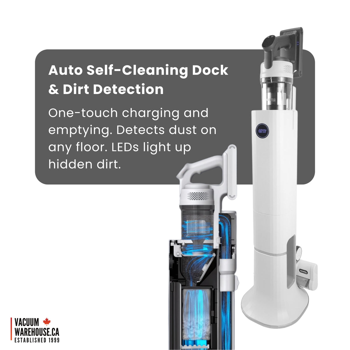 Cordless Stick Vacuum Cleaner with Charging Station - SERENITY - 25.9 V Battery - White