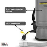 Karcher BV 11/1 Vac Pac HEPA 10 Backpack Vacuum