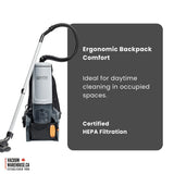 Nilfisk GD5 Battery HEPA Backpack Vacuum Cleaner