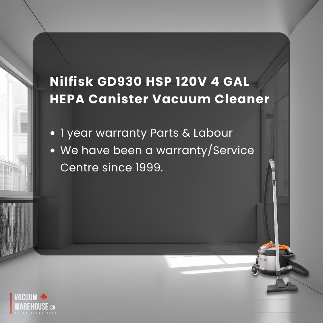 Nilfisk GD930 HSP 120V 4 GAL HEPA Canister Vacuum Cleaner