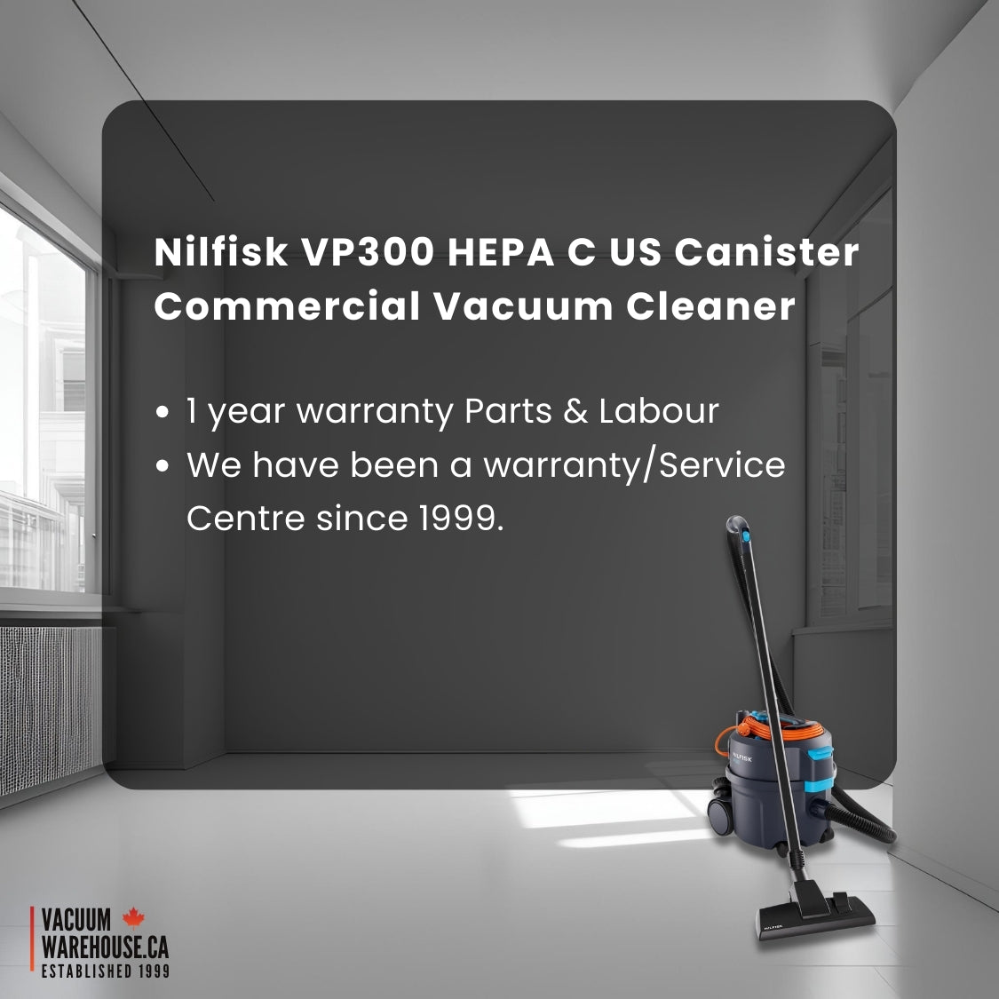 Nilfisk VP300 HEPA Canister Commercial Vacuum Cleaner