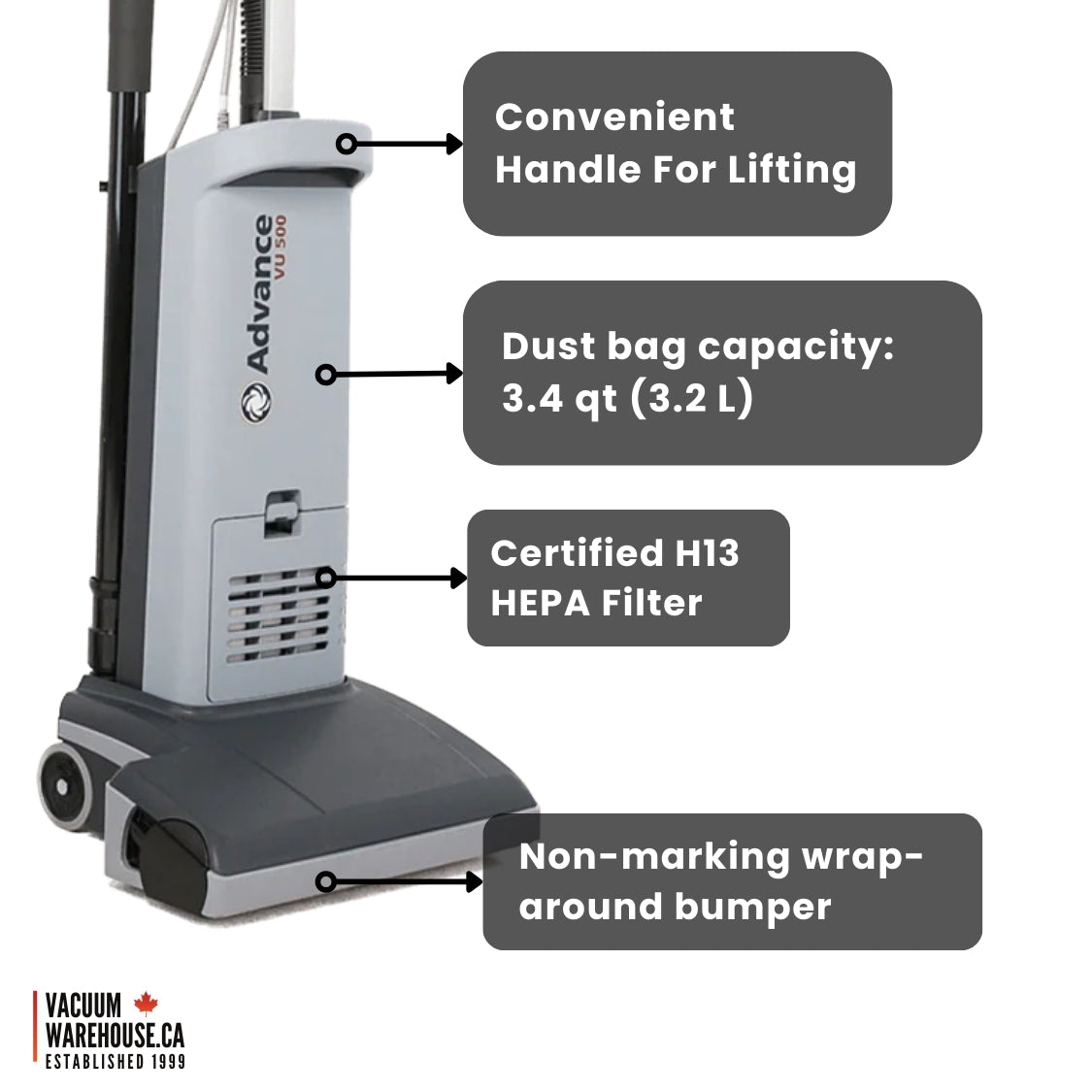 Nilfisk VU500 12INCH Commercial Upright Vacuum US - 107404753