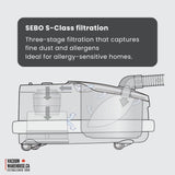 Sebo Airbelt D4 Premium Canister Vacuum Cleaner - White