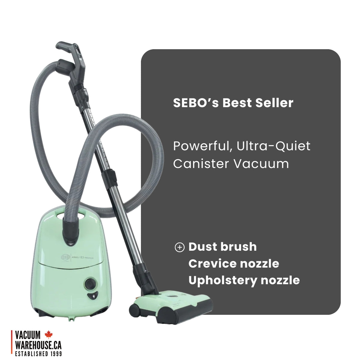 Sebo Airbelt E3 Premium Canister Vacuum Cleaner - Pastel Mint