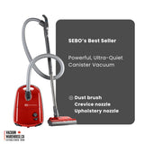 Sebo Airbelt E3 Premium Canister Vacuum - Red