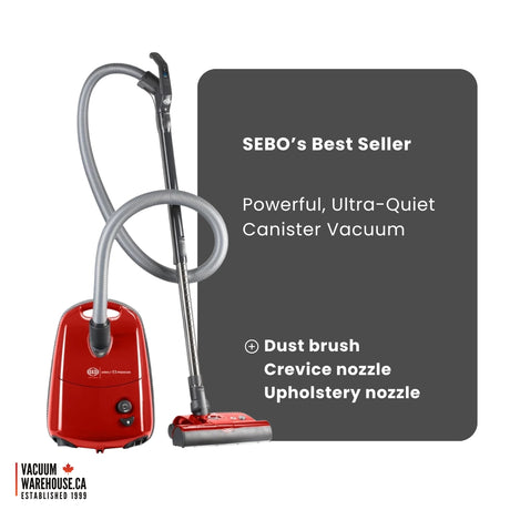 Sebo Airbelt E3 Premium Canister Vacuum - Red