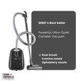 Sebo Airbelt E3 Premium Canister Vacuum Cleaner - Graphite - VacuumWhouse - 91648FC