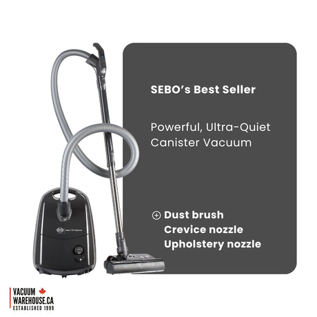 Sebo Airbelt E3 Premium Canister Vacuum Cleaner - Graphite - VacuumWhouse - 91648FC