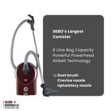 Sebo Airbelt D1 Canister vacuum cleaner - Black Cherry