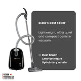 Sebo Airbelt E1 Kombi Canister Vacuum Cleaner - Black