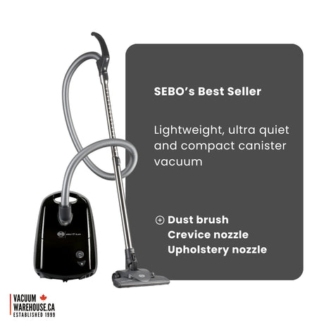 Sebo Airbelt E1 Kombi Canister Vacuum Cleaner - Black
