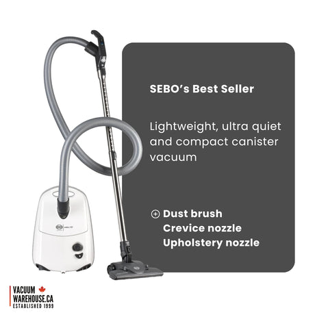 Sebo Airbelt E1 Kombi Canister Vacuum Cleaner - White