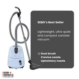 Sebo Airbelt E2 Turbo Canister Vacuum Cleaner - Pastel Blue