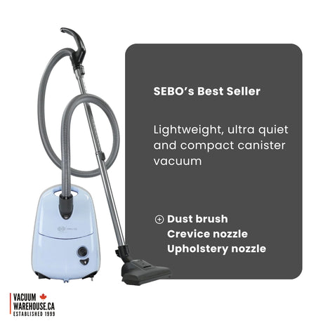 Sebo Airbelt E2 Turbo Canister Vacuum Cleaner - Pastel Blue