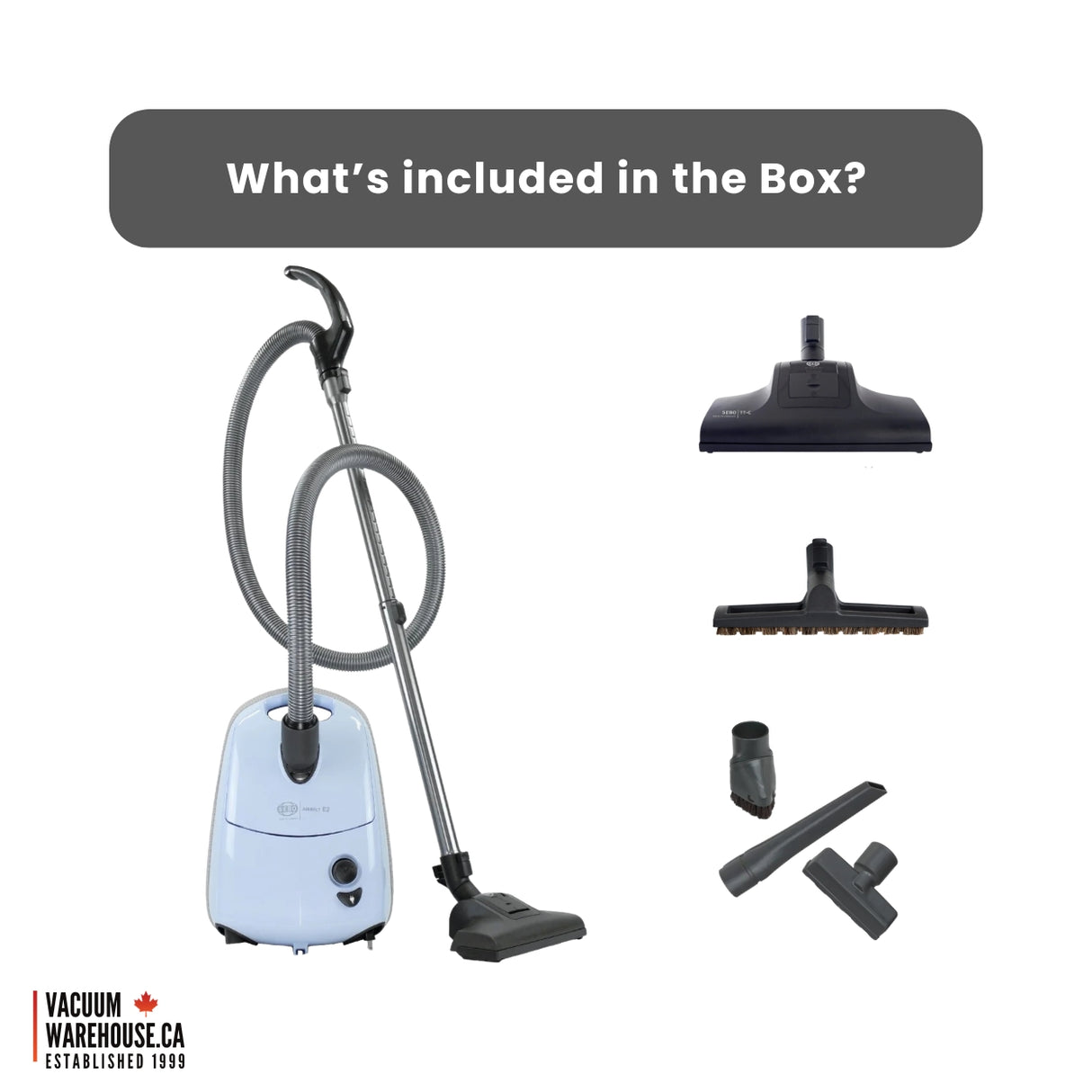 Sebo Airbelt E2 Turbo Canister Vacuum Cleaner - Pastel Blue