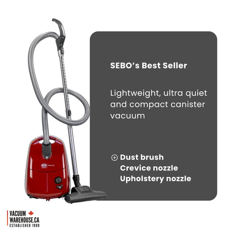 Sebo Airbelt E2 Turbo Canister Vacuum Cleaner - Red